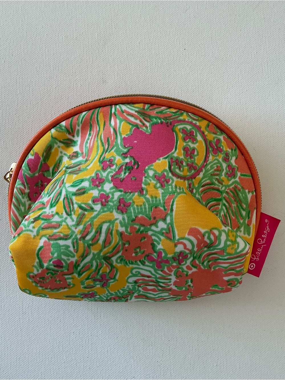 Lilly Pulitzer Small Zip Cosmetic Pouch Makeup Bag Tropical Print